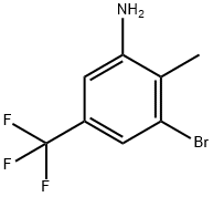 3-アミノ-5-ブロモ-4-メチルベンゾトリフルオリド 化学構造式