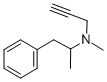 N-(1-メチル-2-フェニルエチル)-N-メチル-2-プロピン-1-アミン 化学構造式