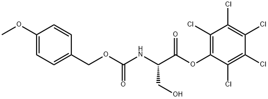 pentachlorophenyl N-[[(4-methoxyphenyl)methoxy]carbonyl]-L-serinate 结构式