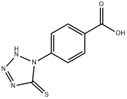 1-(4-カルボキシフェニル)-5-メルカプト-1H-テトラゾール 化学構造式
