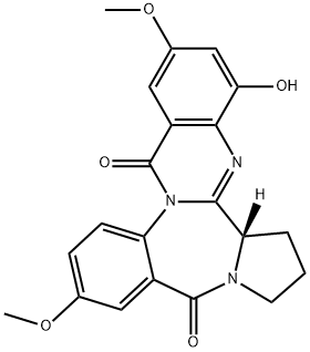 10H,16H-Pyrrolo[2,1-c]quinazolino[3,2-a][1,4]benzodiazepine-10,16-dione,  5b,6,7,8-tetrahydro-4-hydroxy-2,12-dimethoxy-,  (5bS)-  (9CI) Structure