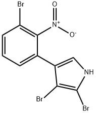 2,3-Dibromo-4-(3-bromo-2-nitrophenyl)-1H-pyrrole Structure