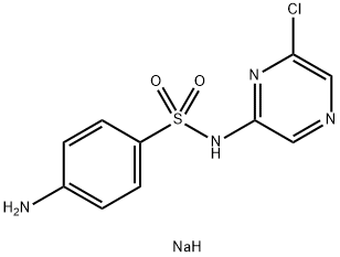 4-氨基-N-(6-氯-2-吡嗪基)苯磺酰胺钠盐,23307-72-4,结构式