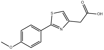 2-[2-(4-甲氧苯基)-1,3-噻唑-4-基]乙酸,23353-14-2,结构式