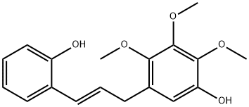 5-[(E)-3-(2-ヒドロキシフェニル)-2-プロペニル]-2,3,4-トリメトキシフェノール 化学構造式
