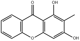 1,3-ジヒドロキシ-2-メチルキサントン 化学構造式