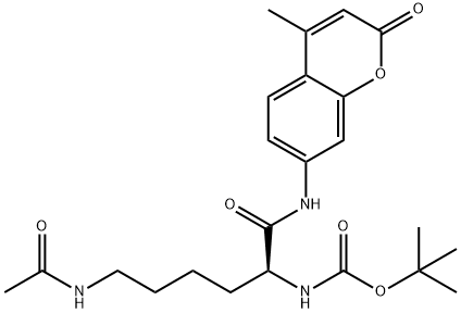 N2-Boc-N6-Ac-L-Lys-(2-オキソ-4-メチル-2H-1-ベンゾピラン-7-イル)NH2 化学構造式