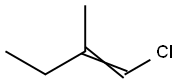 1-クロロ-2-メチル-1-ブテン 化学構造式