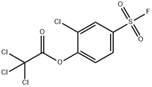 トリクロロ酢酸2-クロロ-4-(フルオロスルホニル)フェニル 化学構造式