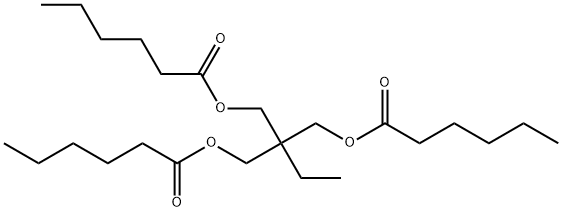 Dihexanoic acid 2-ethyl-2-[(hexanoyloxy)methyl]-1,3-propanediyl ester 结构式
