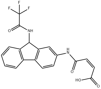 3-[[9-[(2,2,2-trifluoroacetyl)amino]-9H-fluoren-2-yl]carbamoyl]prop-2- enoic acid Struktur