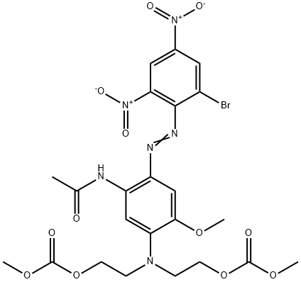 methyl 7-[5-acetamido-4-[(2-bromo-4,6-dinitrophenyl)azo]-2-methoxyphenyl]-3-oxo-2,4,10-trioxa-7-azaundecan-11-oate 结构式