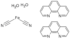 DICYANO-BIS-(1,10-PHENANTHROLINE) IRON(II) DIHYDRATE Struktur