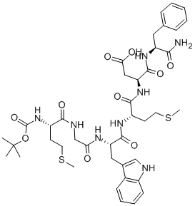 BOC-MET-GLY-TRP-MET-ASP-PHE-NH2, 23446-11-9, 结构式