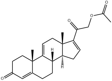 21-(アセチルオキシ)プレグナ-4,9(11),16-トリエン-3,20-ジオン 化学構造式