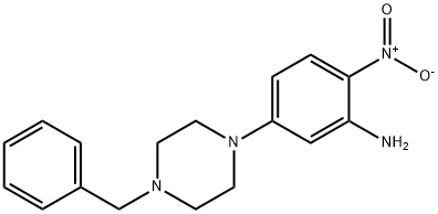 5-(4-苄基哌嗪-1-基)-2-硝基苯胺, 23470-43-1, 结构式