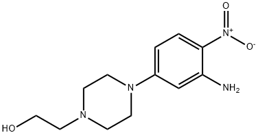 2-[4-(3-Amino-4-nitrophenyl)piperazin-1-yl]ethan-1-ol 化学構造式