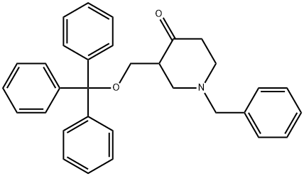 1-(苯甲基)-3-[(三本甲氧基)甲基]-4-哌啶酮, 234757-27-8, 结构式