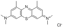 3,7-ビス(ジメチルアミノ)-1,9-ジメチルフェノチアジン-5-イウム·クロリド 化学構造式