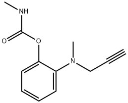 N-メチルカルバミド酸o-[メチル(2-プロピニル)アミノ]フェニル 化学構造式