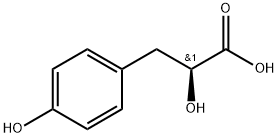 (S)-3-(4-ヒドロキシフェニル)-2-ヒドロキシプロピオン酸 化学構造式