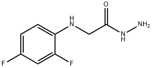 2-((2,4-二氟苯基)氨基)乙酰肼, 2351-00-0, 结构式