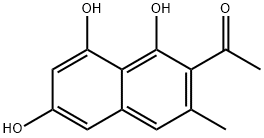 2-アセチル-1,6,8-トリヒドロキシ-3-メチルナフタレン 化学構造式