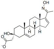 (20E)-3β-アセチルオキシプレグナ-5,16-ジエン-20-オンオキシム 化学構造式