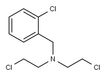 N,N-ビス(2-クロロエチル)-o-クロロベンジルアミン 化学構造式