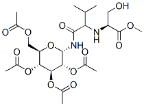 L-Serine, N-[(1S)-2-methyl-1-[[(2,3,4,6-tetra-O-acetyl-beta-D-glucopyranosyl)amino]carbonyl]propyl]-, methyl ester (9CI) Struktur
