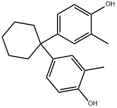 1,1-ビス(4-ヒドロキシ-3-メチルフェニル)シクロヘキサン 化学構造式