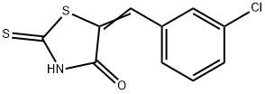 (5E)-5-(3-クロロベンジリデン)-2-メルカプト-1,3-チアゾール-4(5H)-オン 化学構造式
