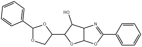 3a,5,6,6a-Tetrahydro-2-phenyl-5-(2-phenyl-1,3-dioxolan-4-yl)furo[3,2-d]oxazol-6-ol 结构式