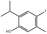 2-イソプロピル-4-ヨード-5-メチルフェノール 化学構造式