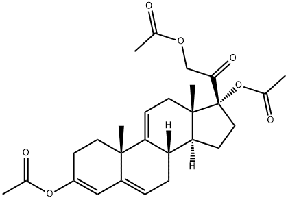 3,17,21-Trihydroxypregna-3,5,9(11)-trien-20-one 3,17,21-triacetate 化学構造式
