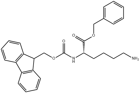 benzyl 2-(((9H-fluoren-9-yl)Methoxy)carbonylaMino)-6-aMinohexanoate Struktur