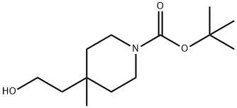 tert-butyl 4-(2-hydroxyethyl)-4-methylpiperidine-1-carboxylate Struktur
