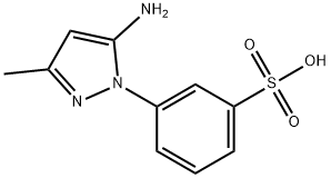 3-(5-氨基-3-甲基-1氢-吡唑基)苯磺酸 结构式