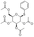 フェニル 2,3,4,6-テトラ-O-アセチル-1-チオ-β-D-グルコピラノシド 化学構造式