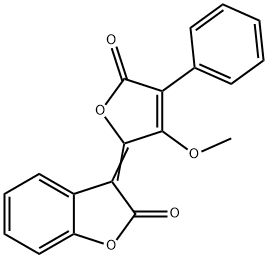 3-[3-メトキシ-5-オキソ-4-フェニルフラン-2(5H)-イリデン]-2(3H)-ベンゾフラノン 化学構造式