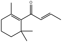 (E)-1-(2,6,6-トリメチル-1-シクロヘキセニル)-2-ブテン-1-オン 化学構造式