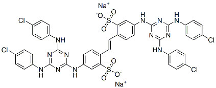 disodium 4,4'-bis[[4,6-bis(p-chloroanilino)-1,3,5-triazin-2-yl]amino]stilbene-2,2'-disulphonate Structure