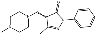 5-Methyl-4-[(4-methyl-1-piperazinyl)methylene]-2-phenyl-2H-pyrazol-3(4H)-one Structure
