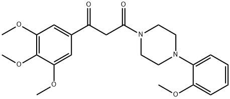 1-(o-Methoxyphenyl)-4-[3-(3,4,5-trimethoxyphenyl)-1,3-dioxopropyl]piperazine Structure