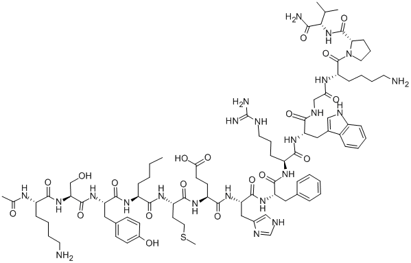 AC-LYS-TYR-VAL-NLE-GLY-HIS-PHE-ARG-TRP-ASP-ARG-PHE-GLY-NH2, 237761-41-0, 结构式