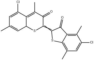 4,4',7,7'-テトラメチル-5,5'-ジクロロ-Δ2,2'(3H,3'H)-ビ[ベンゾ[b]チオフェン]-3,3'-ジオン 化学構造式