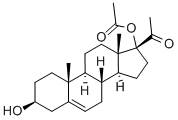 17-アセトキシ-3β-ヒドロキシプレグナ-5-エン-20-オン 化学構造式