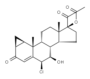 6β-Chloro-7α-hydroxy-6,7-dihydro Cyproterone Acetate Structure