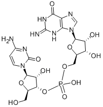 5'-O-(3'-シチジリル)グアノシン 化学構造式