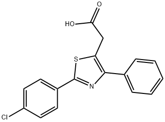 2-(2-(4-氯苯基)-4-苯基噻唑-5-基)乙酸, 23821-72-9, 结构式